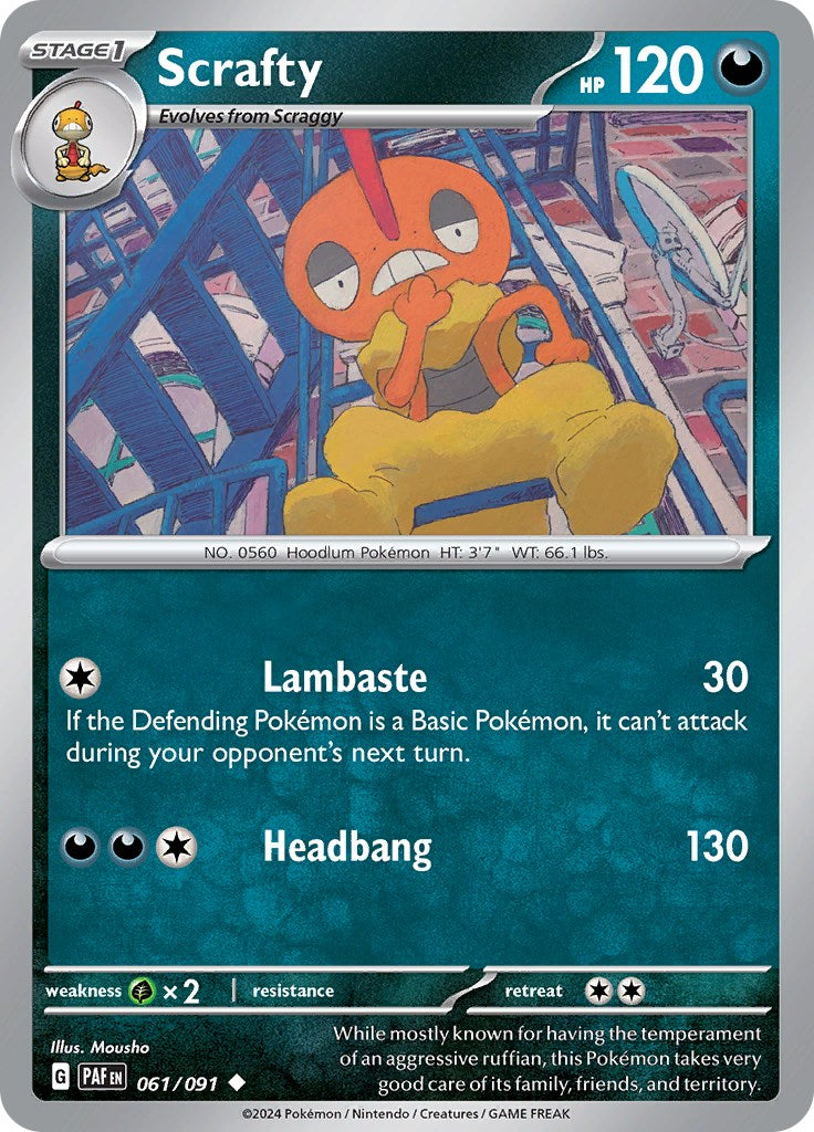 Scrafty (061/091) [Scarlet & Violet: Paldean Fates] | Good Games Adelaide SA