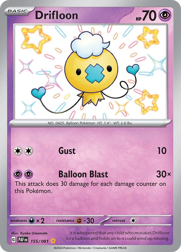 Drifloon (155/091) [Scarlet & Violet: Paldean Fates] | Good Games Adelaide SA