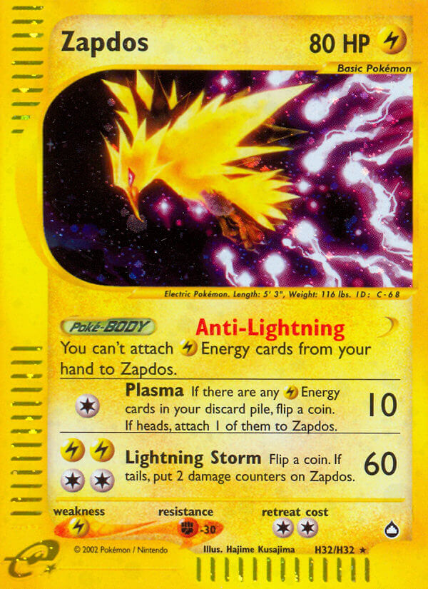 Zapdos (H32/H32) [Aquapolis] | Good Games Adelaide SA