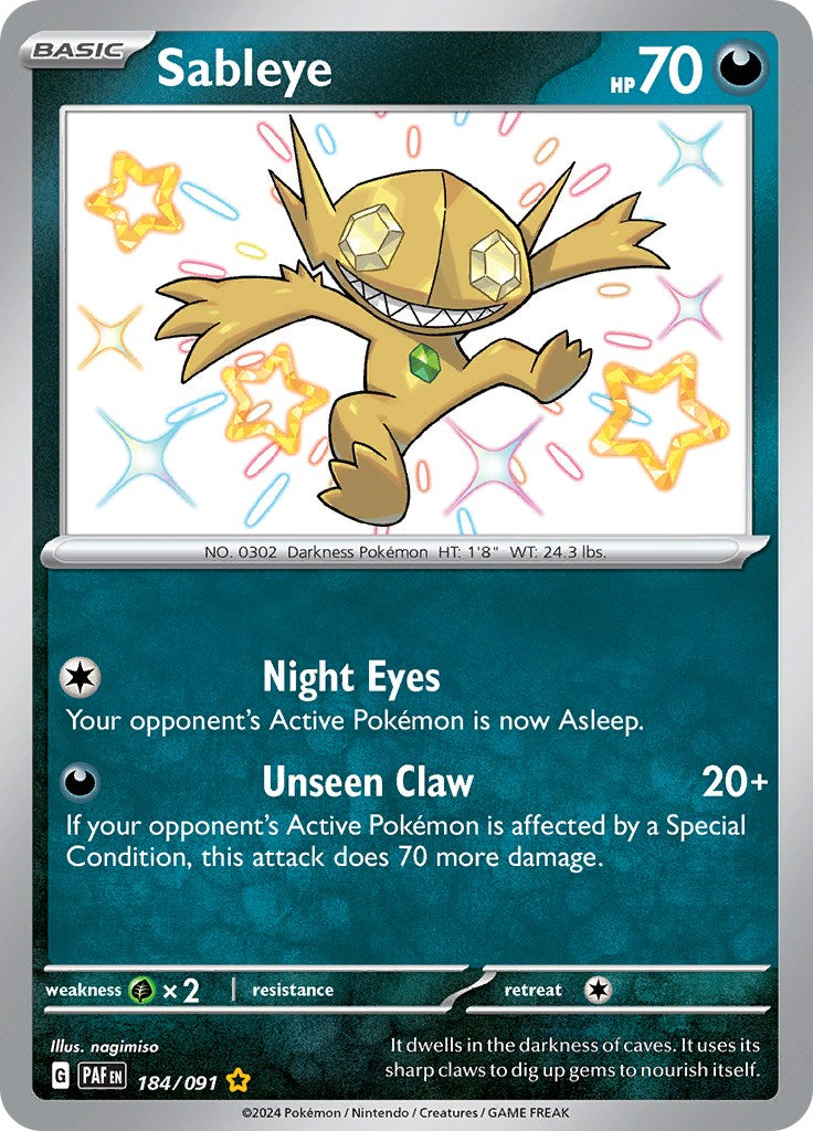 Sableye (184/091) [Scarlet & Violet: Paldean Fates] | Good Games Adelaide SA