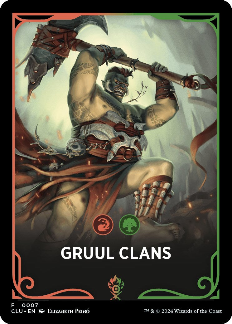 Gruul Clans Theme Card [Ravnica: Clue Edition Tokens] | Good Games Adelaide SA