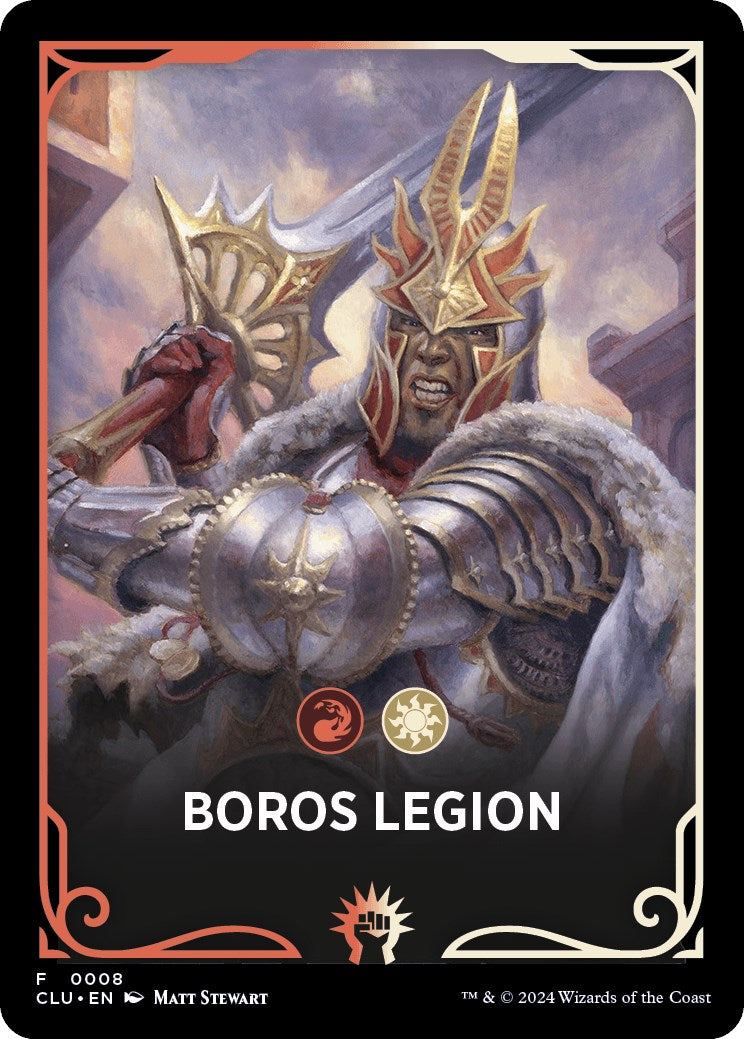 Boros Legion Theme Card [Ravnica: Clue Edition Tokens] | Good Games Adelaide SA