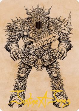 Iron Golem Showcase Art Card Gold Stamped Signature 80 (Art Series: Adventures in the Forgotten Realms)  | Good Games Adelaide SA