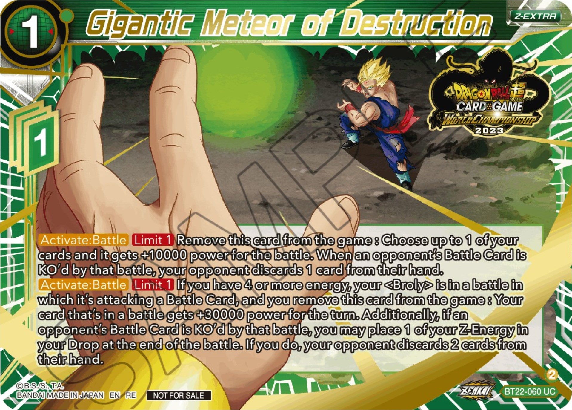 Gigantic Meteor of Destruction (2023 World Championship Z-Extra Card Set) (BT22-060) [Tournament Promotion Cards] | Good Games Adelaide SA