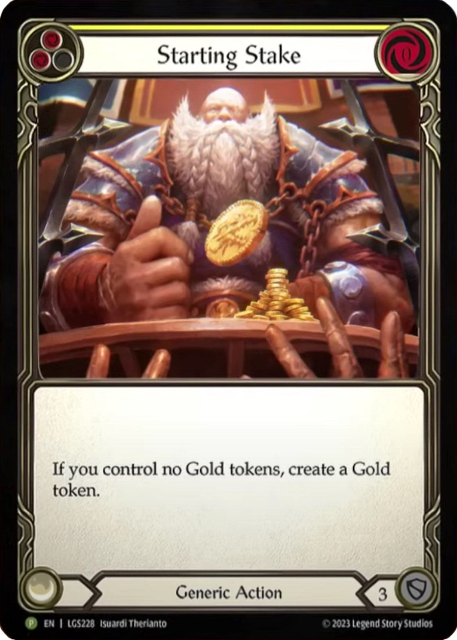 Starting Stake (Yellow) (Cold Foil) [LGS228] (Promo)  Cold Foil | Good Games Adelaide SA