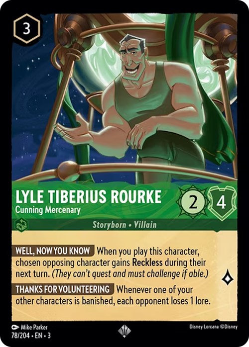 Lyle Tiberius Rourke - Cunning Mercenary (78/204) [Into the Inklands] | Good Games Adelaide SA