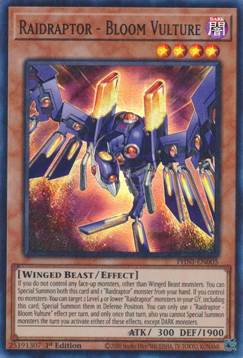 Raidraptor - Bloom Vulture [PHNI-EN005] Super Rare | Good Games Adelaide SA