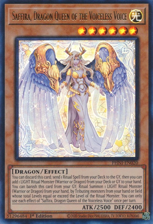 Saffira, Dragon Queen of the Voiceless Voice [PHNI-EN020] Ultra Rare | Good Games Adelaide SA