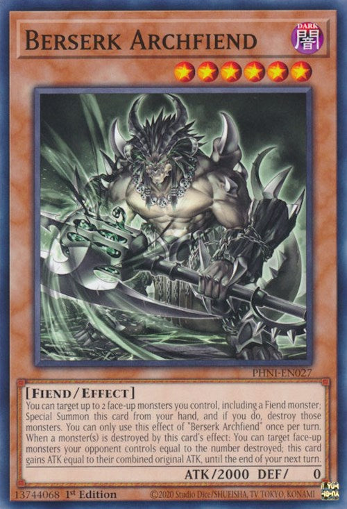 Berserk Archfiend [PHNI-EN027] Common | Good Games Adelaide SA