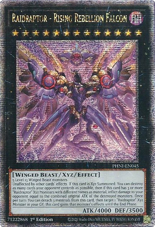 Raidraptor - Rising Rebellion Falcon [PHNI-EN045] Quarter Century Secret Rare | Good Games Adelaide SA