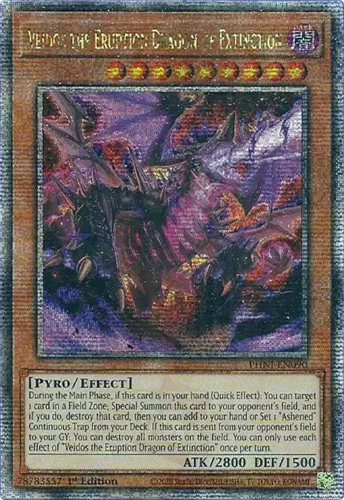Veidos the Eruption Dragon of Extinction [PHNI-EN090] Quarter Century Secret Rare | Good Games Adelaide SA
