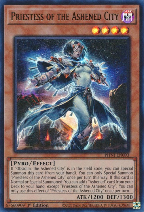 Priestess of the Ashened City [PHNI-EN093] Ultra Rare | Good Games Adelaide SA
