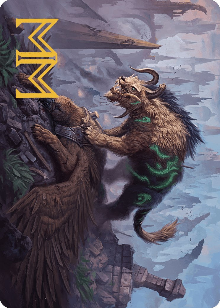 Axebane Ferox Art Card (Gold-Stamped Signature) [Murders at Karlov Manor Art Series] | Good Games Adelaide SA