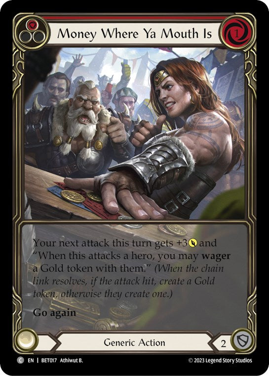 Money Where Ya Mouth Is (Red) [BET017] (Heavy Hitters Betsy Blitz Deck) | Good Games Adelaide SA