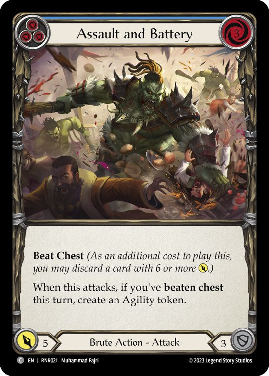 Assault and Battery (Blue) [RNR021] (Rhinar Hero Deck) | Good Games Adelaide SA