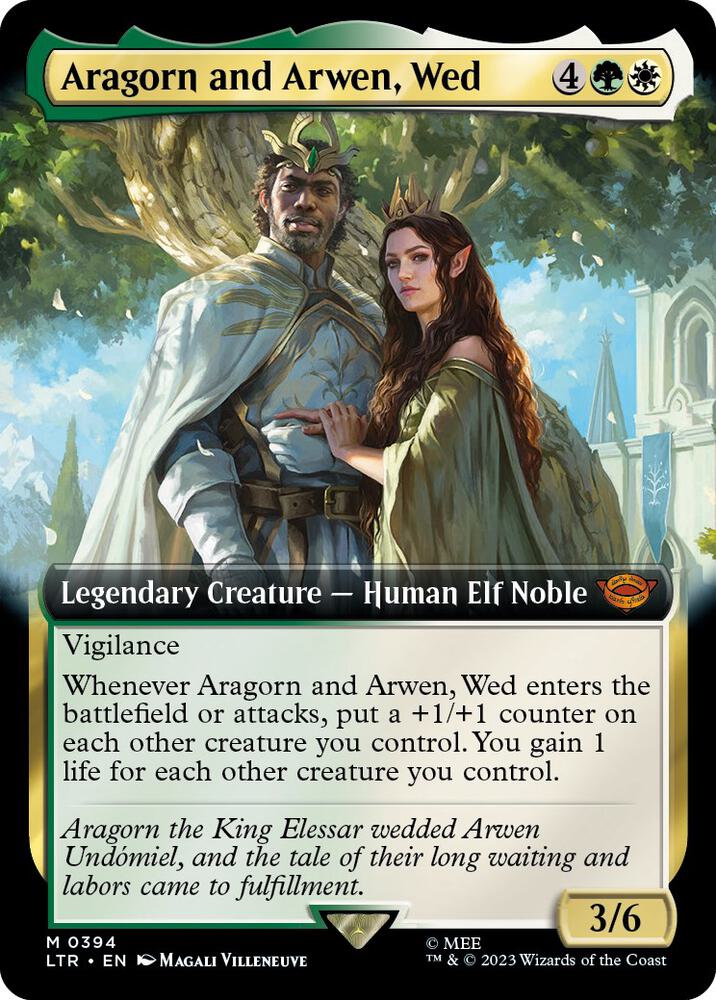 Aragorn and Arwen, Wed 394 (Universes Beyond: The Lord of the Rings: Tales of Middle-earth)  - Extended Art | Good Games Adelaide SA