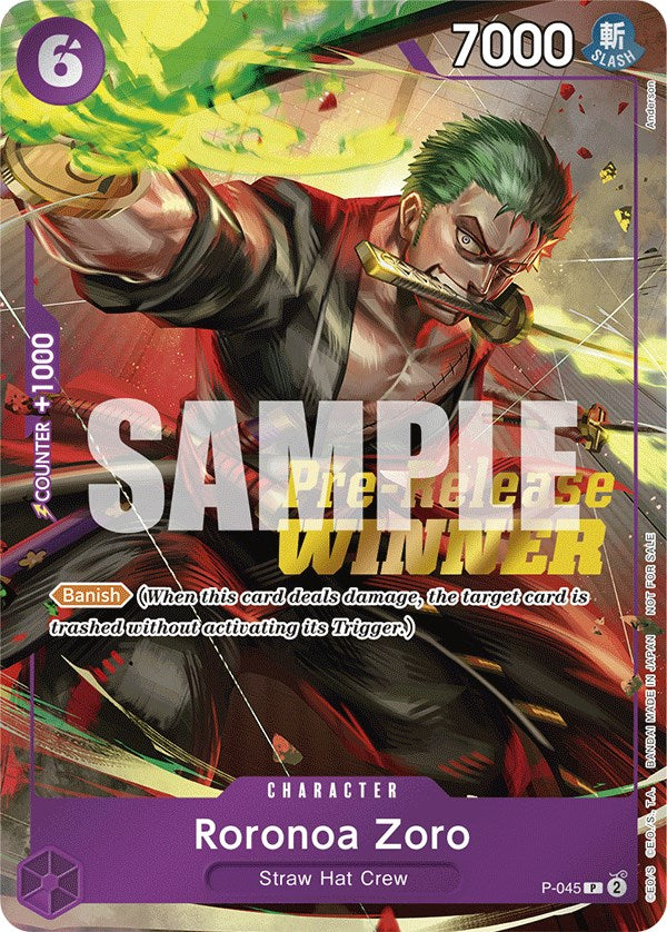Roronoa Zoro (OP-06 Pre-Release Tournament) [Winner] [One Piece Promotion Cards] | Good Games Adelaide SA