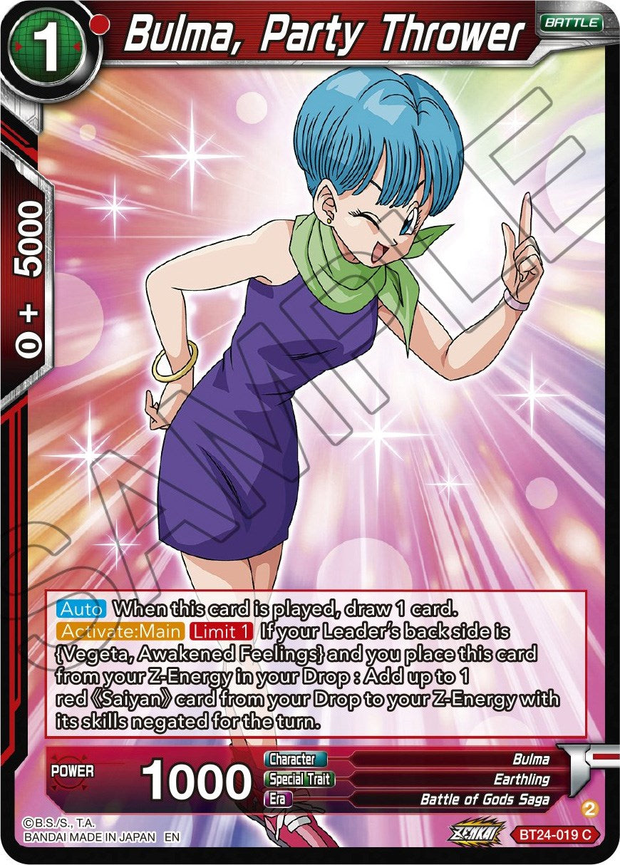 Bulma, Party Thrower (BT24-019) [Beyond Generations] | Good Games Adelaide SA