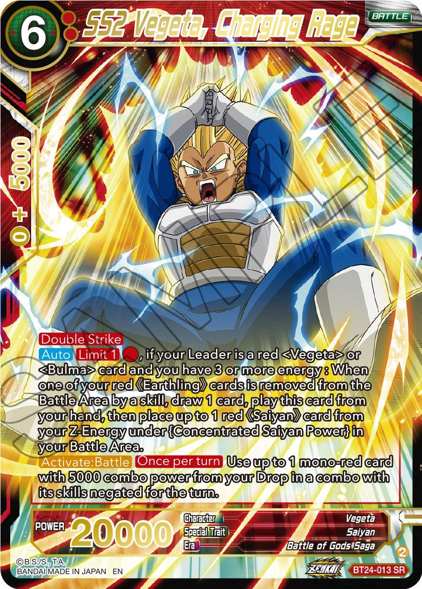 SS2 Vegeta, Charging Rage (BT24-013) [Beyond Generations] | Good Games Adelaide SA