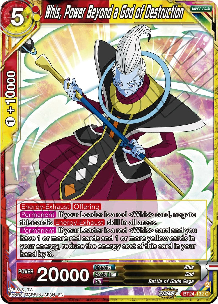 Whis, Power Beyond a God of Destruction (BT24-132) [Beyond Generations] | Good Games Adelaide SA