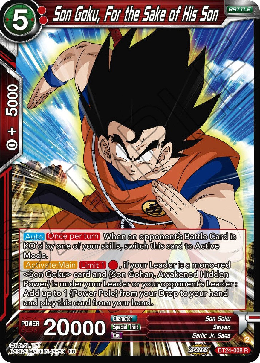 Son Goku, For the Sake of His Son (BT24-008) [Beyond Generations] | Good Games Adelaide SA