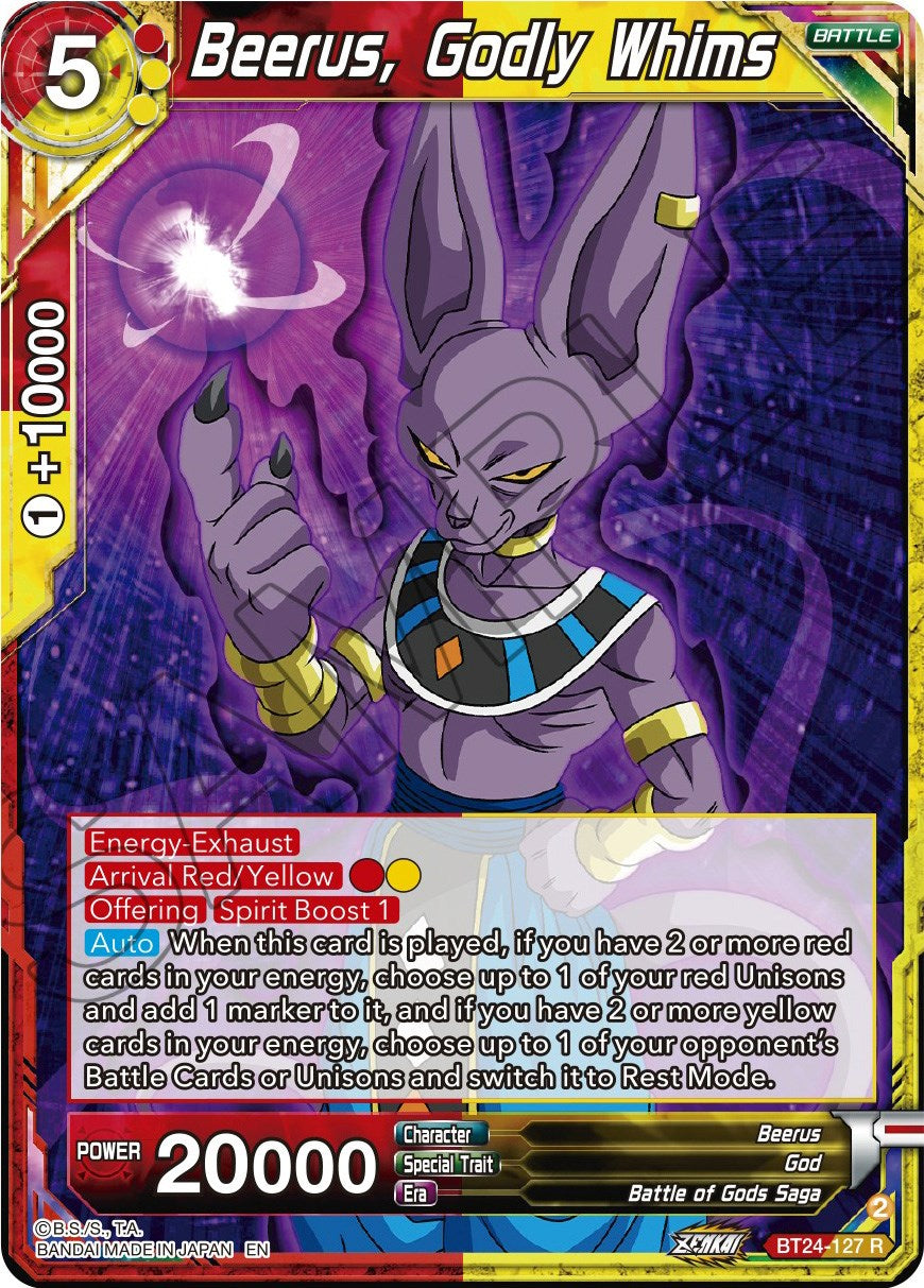 Beerus, Godly Whims (BT24-127) [Beyond Generations] | Good Games Adelaide SA