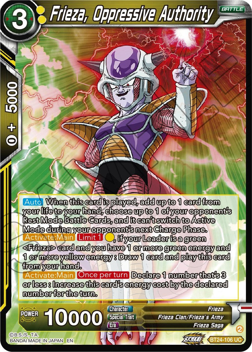Frieza, Oppressive Authority (BT24-106) [Beyond Generations] | Good Games Adelaide SA