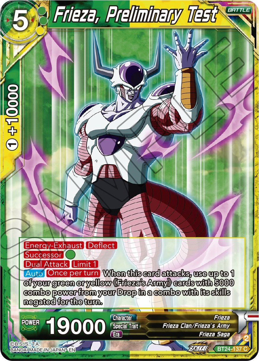 Frieza, Preliminary Test (BT24-137) [Beyond Generations] | Good Games Adelaide SA