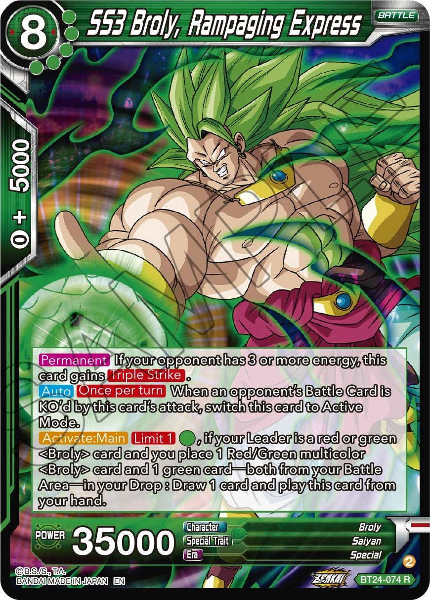 SS3 Broly, Rampaging Express (BT24-074) [Beyond Generations] | Good Games Adelaide SA