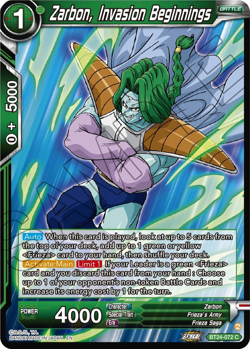 Zarbon, Invasion Beginnings (BT24-072) [Beyond Generations] | Good Games Adelaide SA