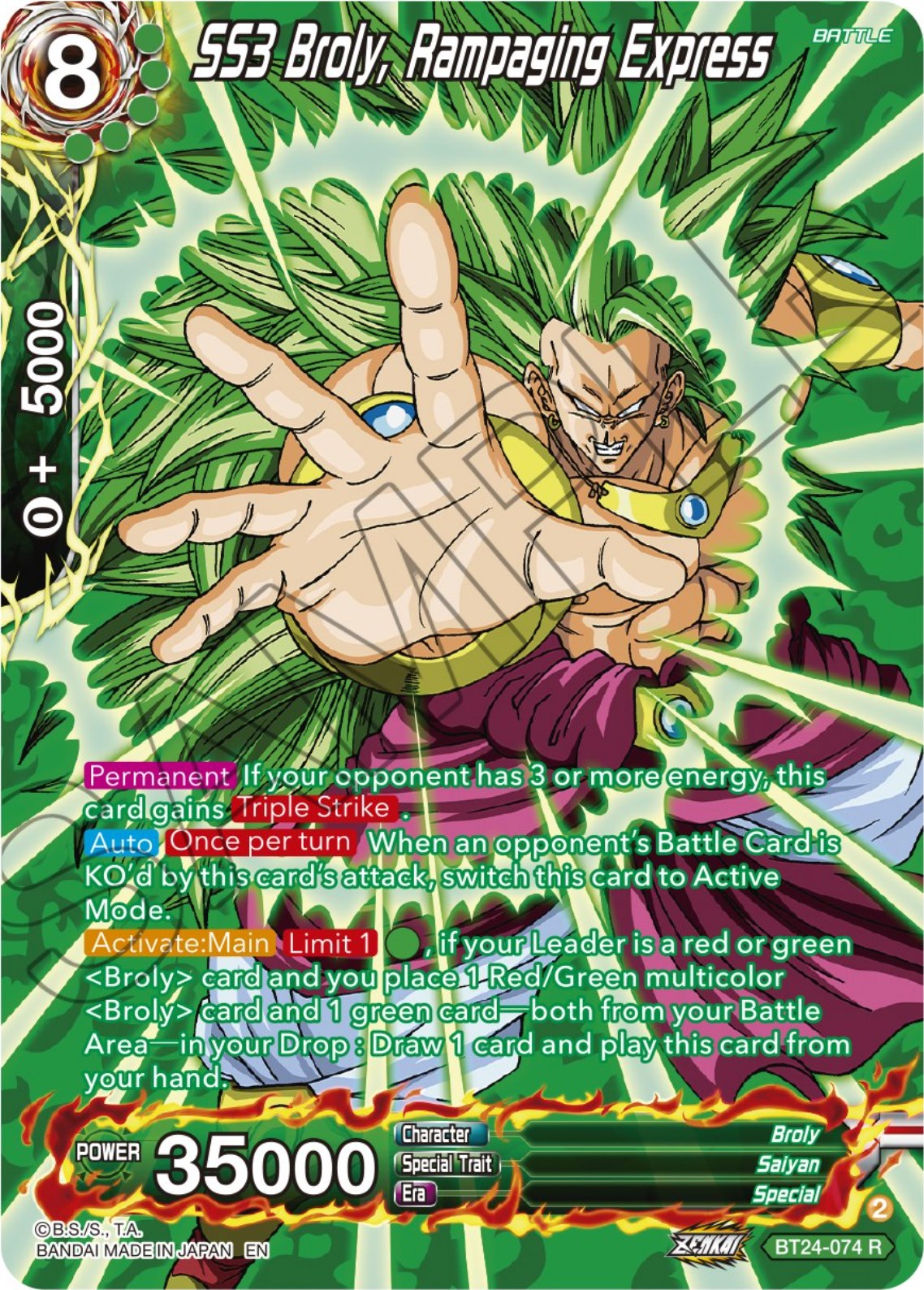 SS3 Broly, Rampaging Express (Collector Booster) (BT24-074) [Beyond Generations] | Good Games Adelaide SA