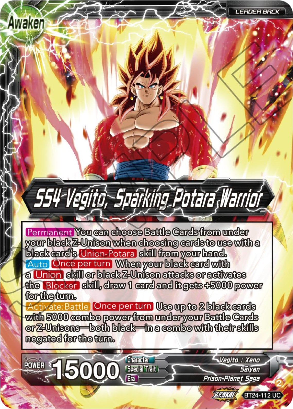 SS4 Son Goku & SS4 Vegeta // SS4 Vegito, Sparking Potara Warrior (BT24-112) [Beyond Generations] | Good Games Adelaide SA