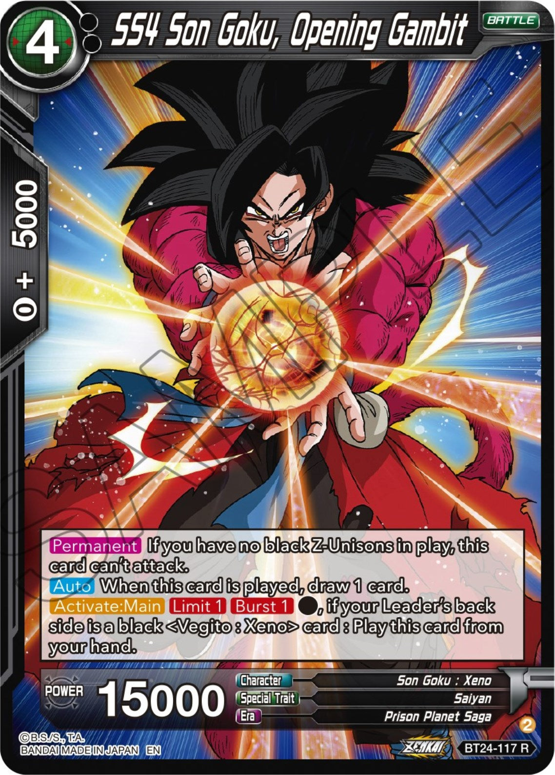 SS4 Son Goku, Opening Gambit (BT24-117) [Beyond Generations] | Good Games Adelaide SA