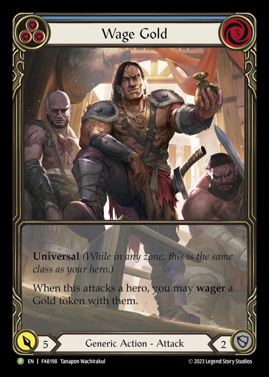 Wage Gold (Blue) [FAB198] (Promo)  Rainbow Foil | Good Games Adelaide SA