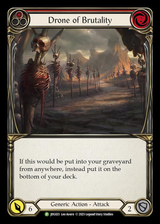 Drone of Brutality (Red) [JDG023] (Promo)  Cold Foil | Good Games Adelaide SA