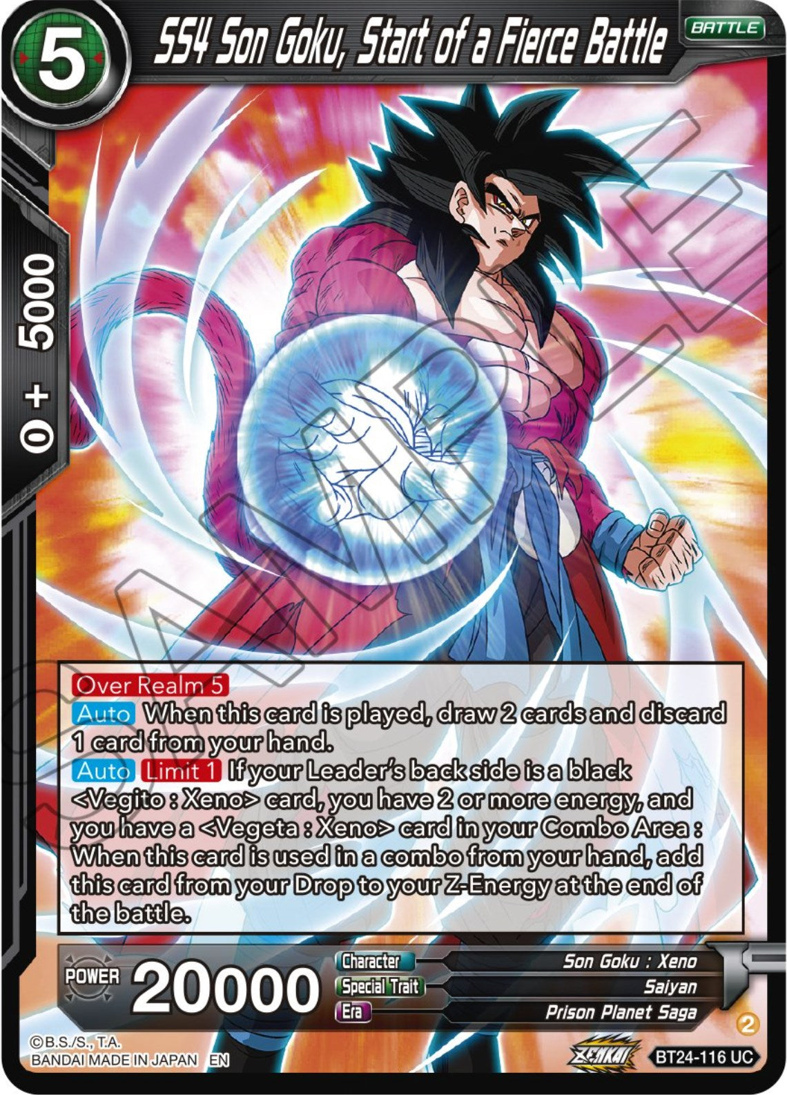 SS4 Son Goku, Starts of a Fierce Battle (BT24-116) [Beyond Generations] | Good Games Adelaide SA