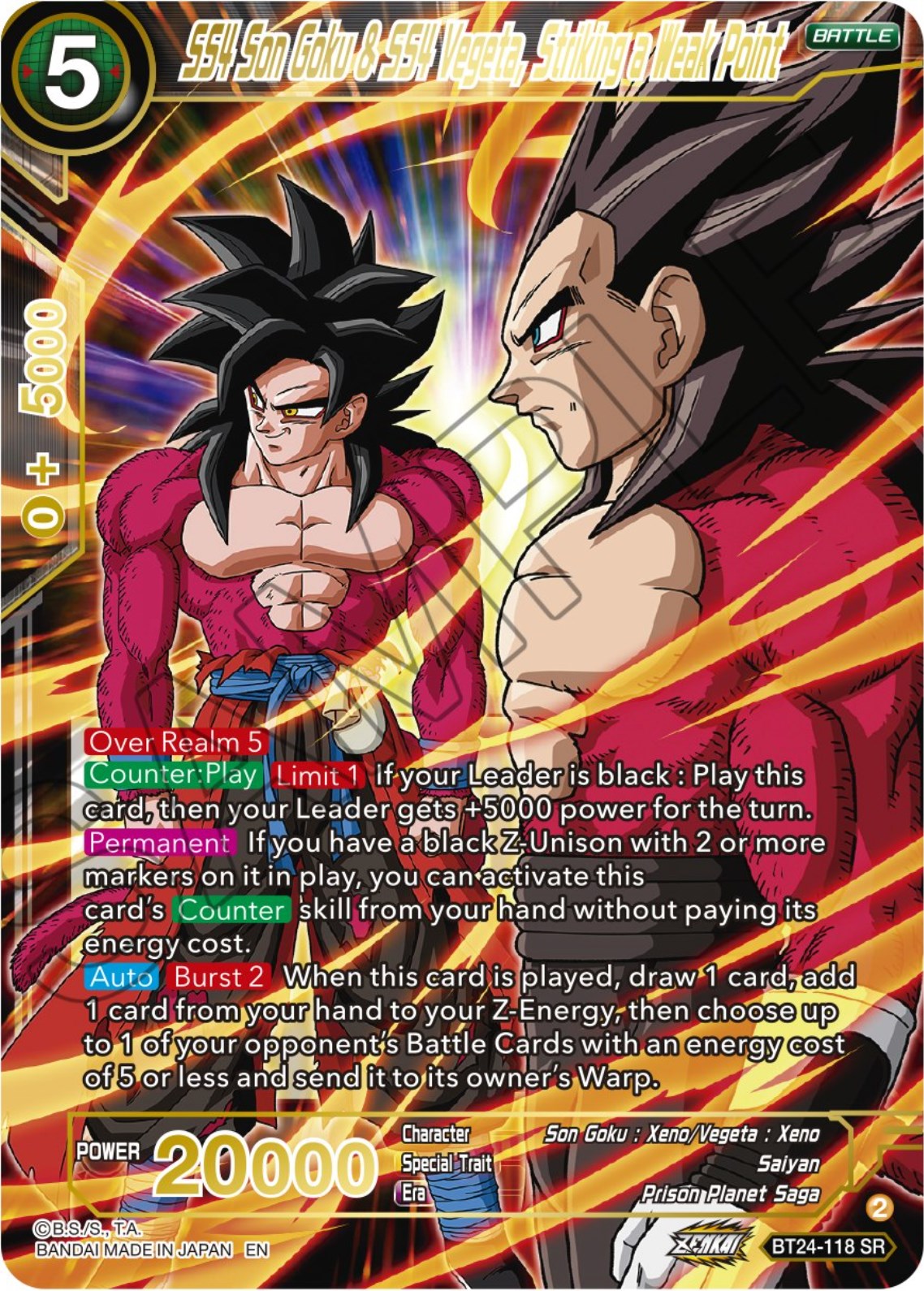 SS4 Son Goku & SS4 Vegeta, Striking a Weak Point (BT24-118) [Beyond Generations] | Good Games Adelaide SA