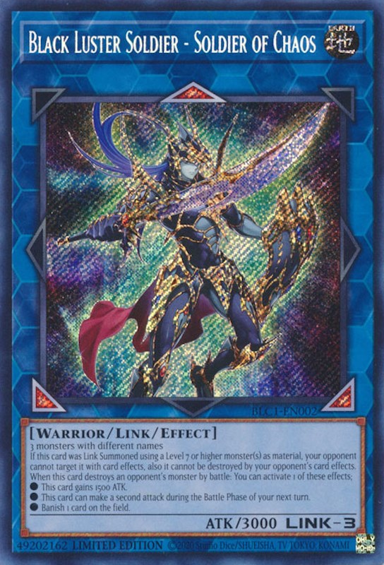 Black Luster Soldier - Soldier of Chaos [BLC1-EN002] Secret Rare | Good Games Adelaide SA