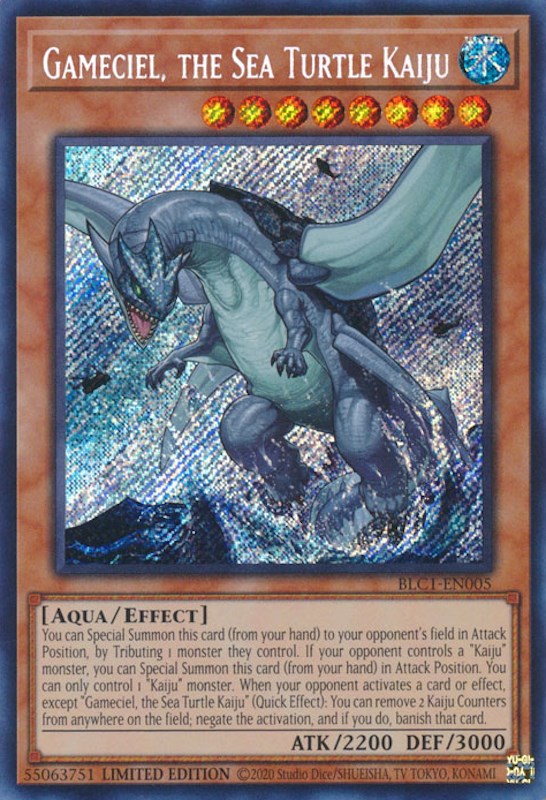 Gameciel, the Sea Turtle Kaiju [BLC1-EN005] Secret Rare | Good Games Adelaide SA