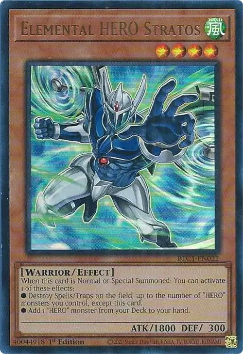 Elemental HERO Stratos (Alternate Art) [BLC1-EN022] Ultra Rare | Good Games Adelaide SA