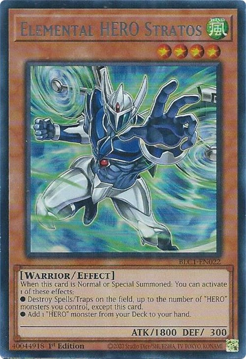 Elemental HERO Stratos (Alternate Art) (Silver) [BLC1-EN022] Ultra Rare | Good Games Adelaide SA