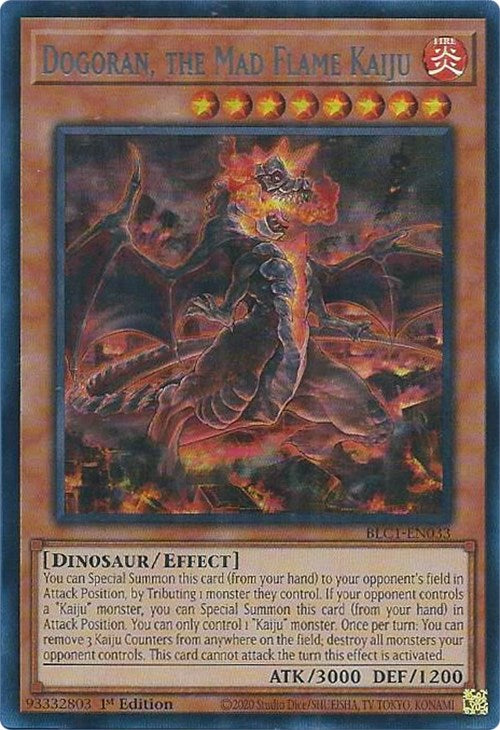 Dogoran, the Mad Flame Kaiju (Silver) [BLC1-EN033] Ultra Rare | Good Games Adelaide SA