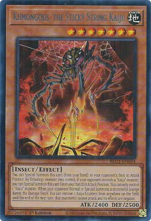 Kumongous, the Sticky String Kaiju (Silver) [BLC1-EN034] Ultra Rare | Good Games Adelaide SA
