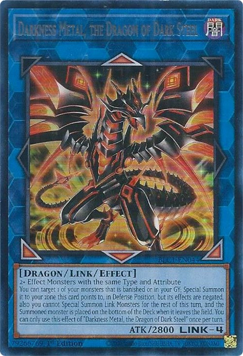 Darkness Metal, the Dragon of Dark Steel (Silver) [BLC1-EN044] Ultra Rare | Good Games Adelaide SA