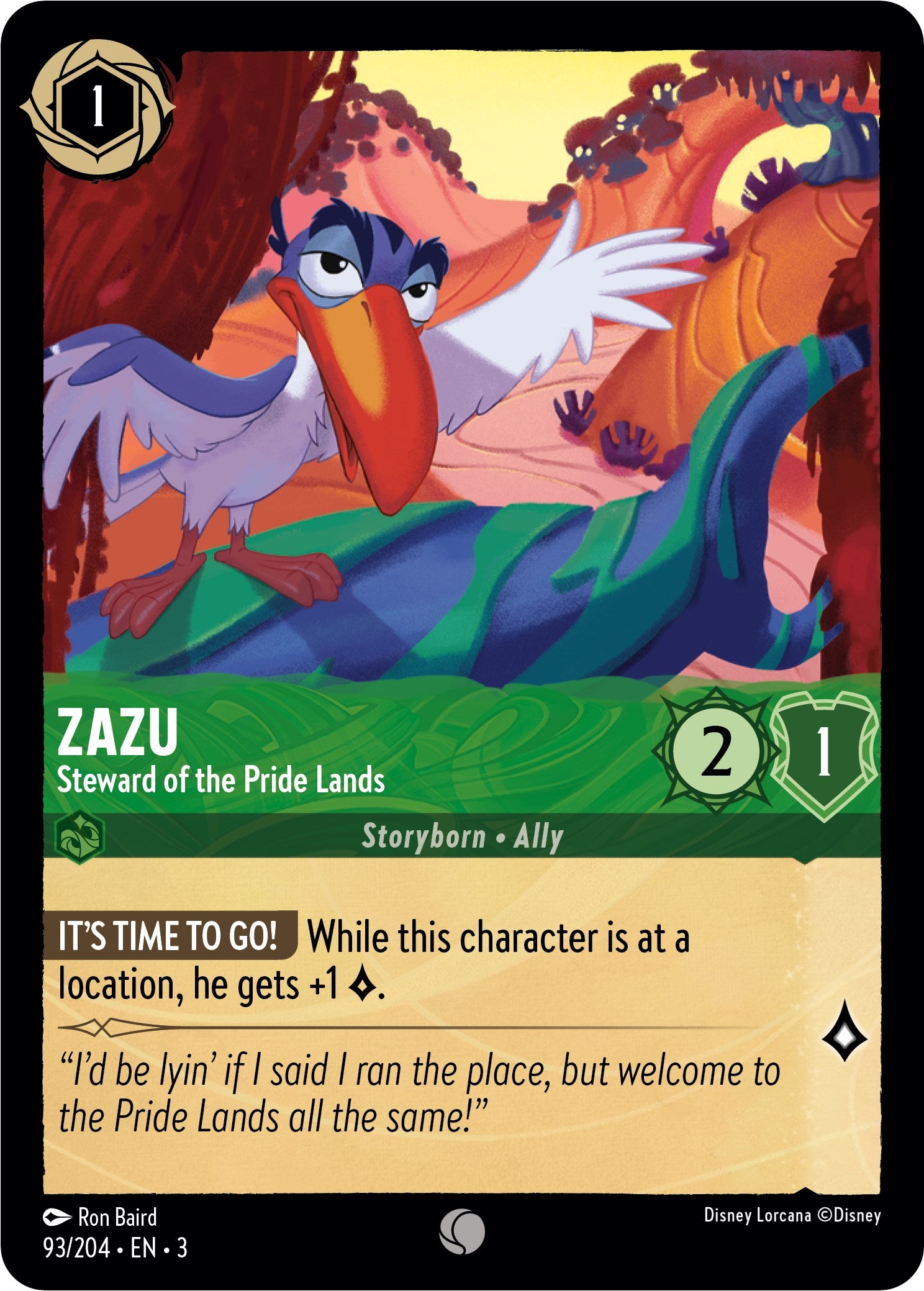 Zazu - Steward of the Pride Lands (93//204) [Into the Inklands] | Good Games Adelaide SA