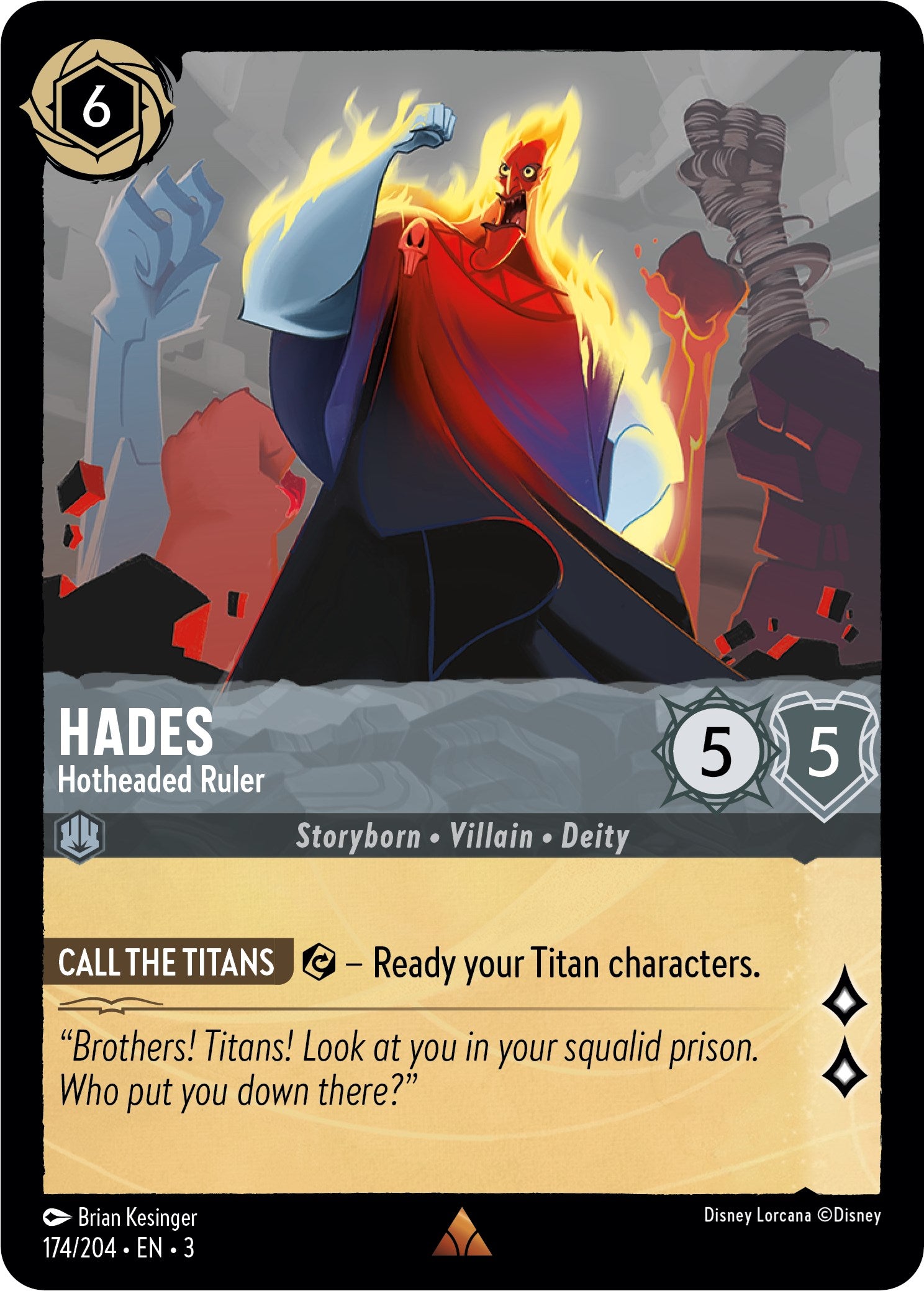 Hades - Hotheaded Ruler (174/204) [Into the Inklands] | Good Games Adelaide SA