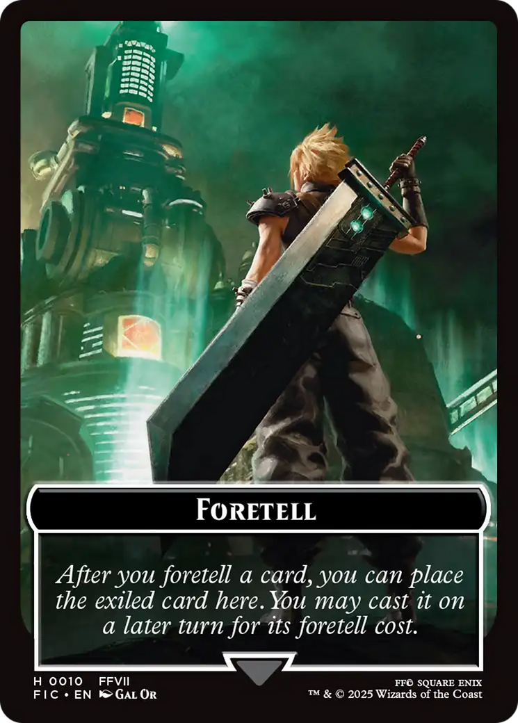 Foretell // Treasure Double-Sided Token (Surge Foil) [FINAL FANTASY Commander Tokens] | Good Games Adelaide SA