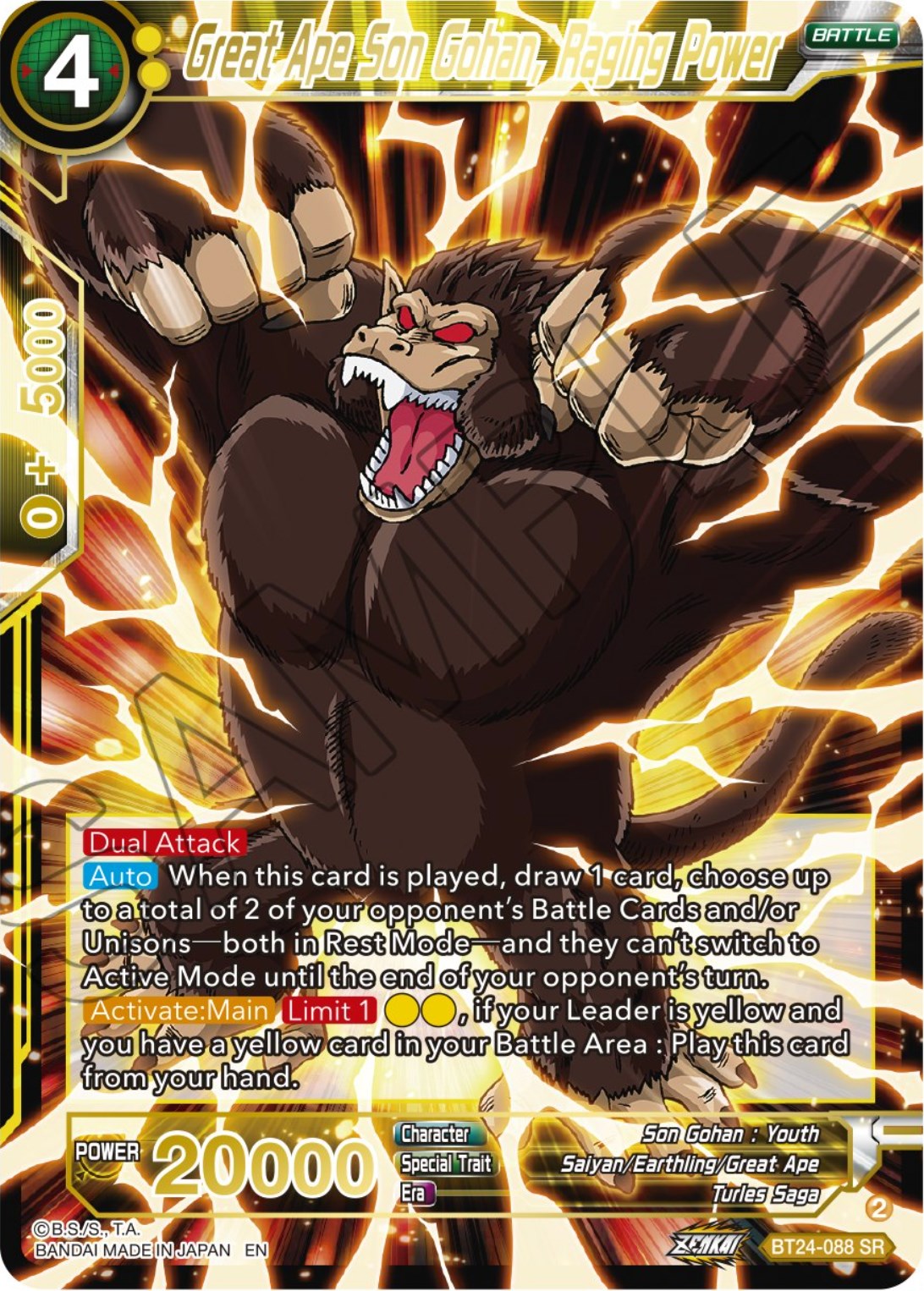 Great Ape Son Gohan, Raging Power (BT24-088) [Beyond Generations] | Good Games Adelaide SA