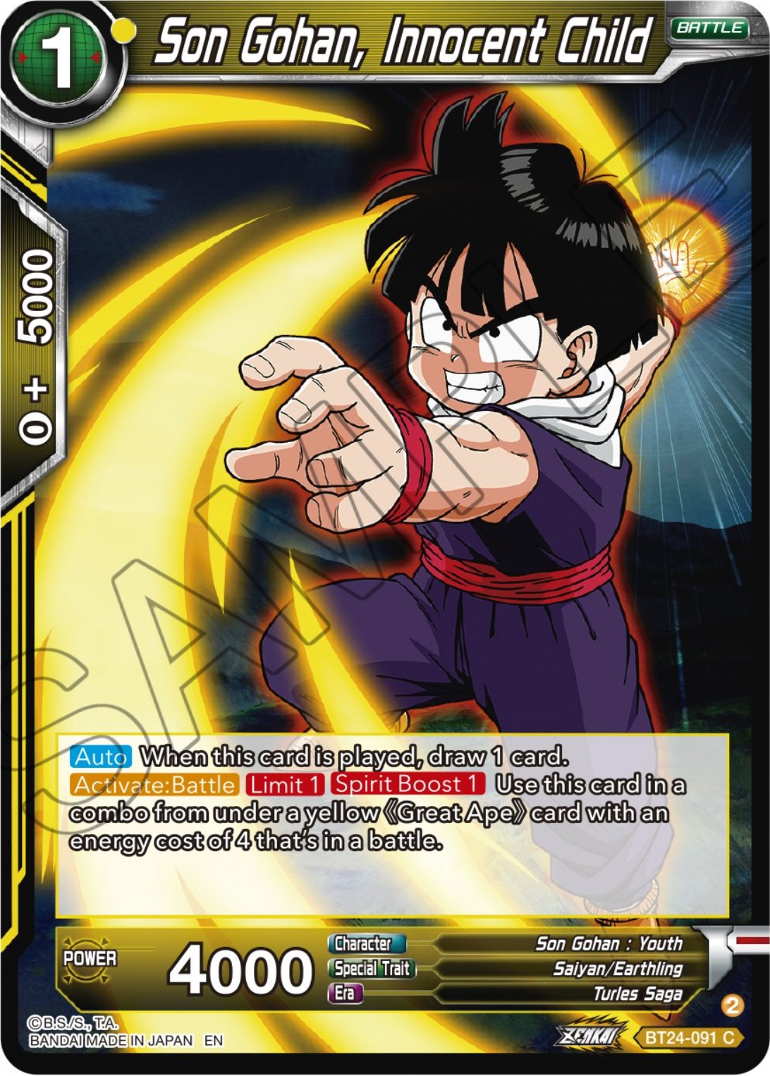 Son Gohan, Innocent Child (BT24-091) [Beyond Generations] | Good Games Adelaide SA