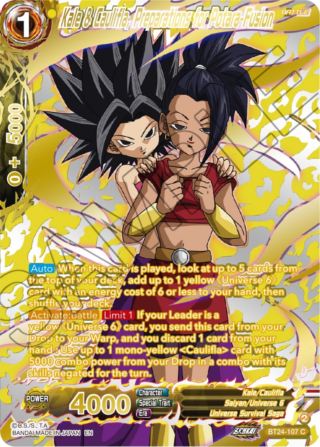 Kale & Caulifla, Preparations for Potara-Fusion (Collector Booster) (BT24-107) [Beyond Generations] | Good Games Adelaide SA